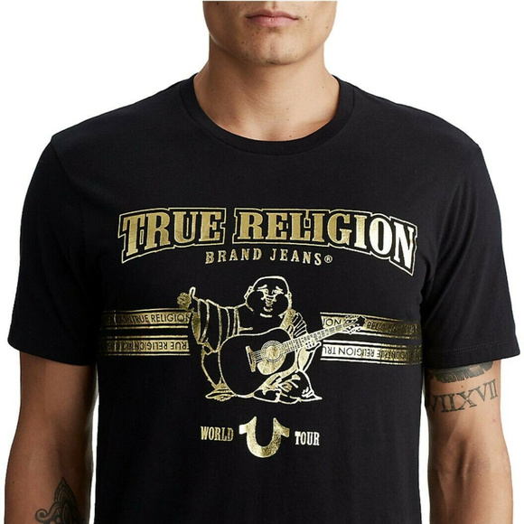 True Religion Other - True Religon Men's Buddha Gold Metallic Foil Tee